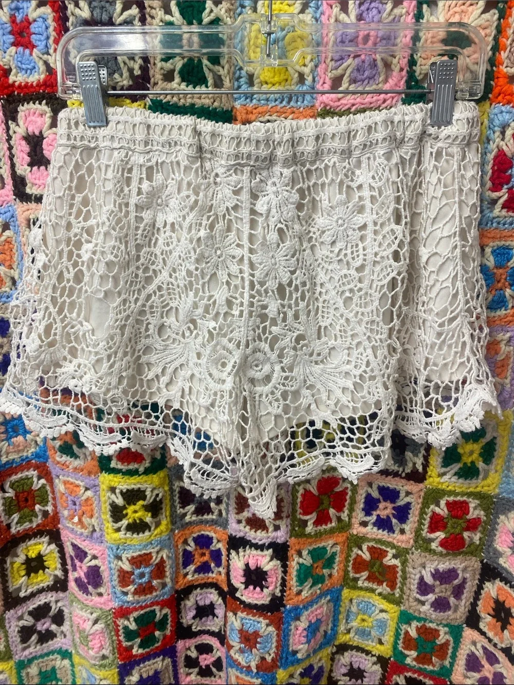 iris Cream Crochet Lace Drawstring Women’s Shorts